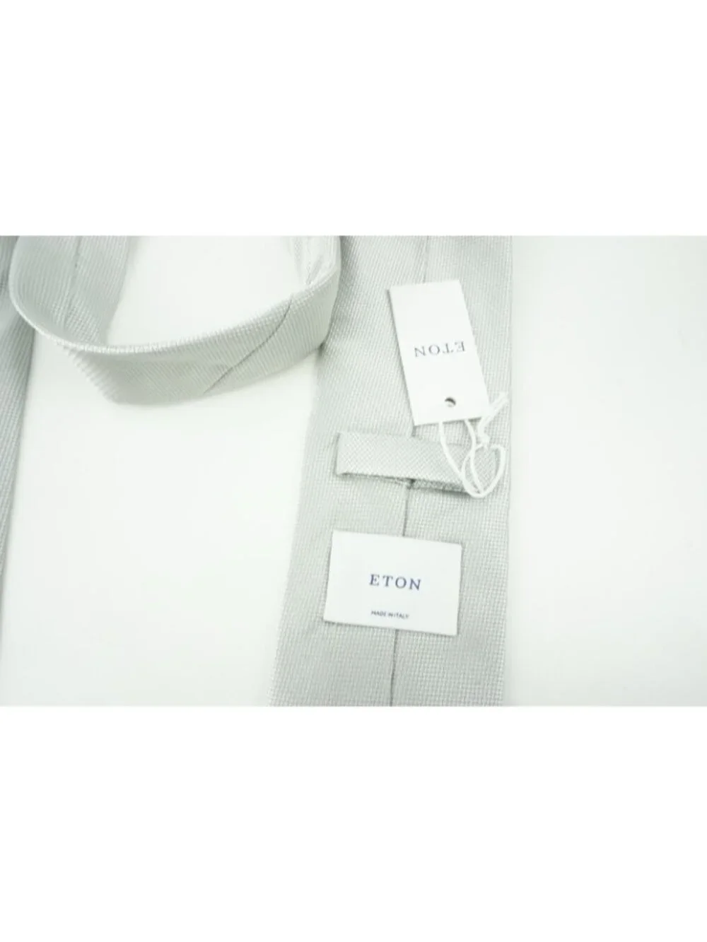 Eton Pearl Grid Herringbone 100% Silk Tie Brand New With Tags